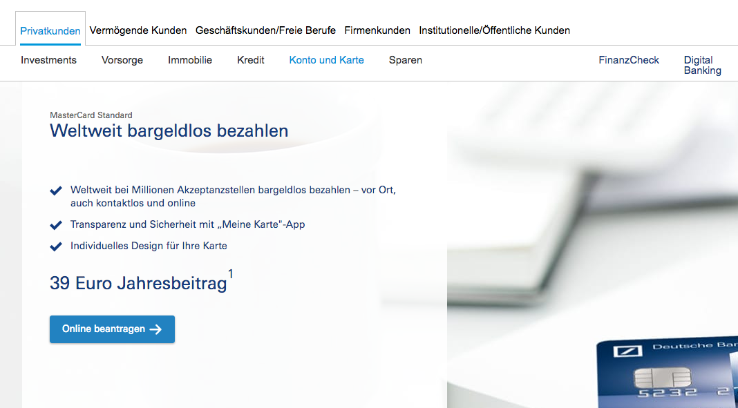 Deutsche Bank Kreditkarte Online Beantragen Ablauf Bedingungen Kreditkarte Kostenlos De