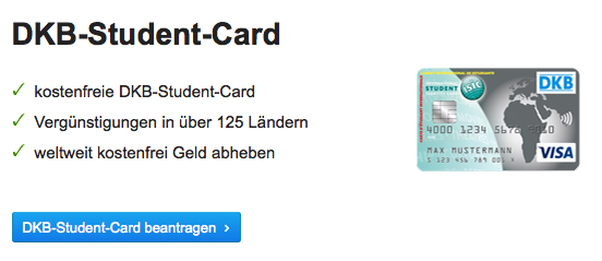 Studenten zahlen mit Kreditkarte