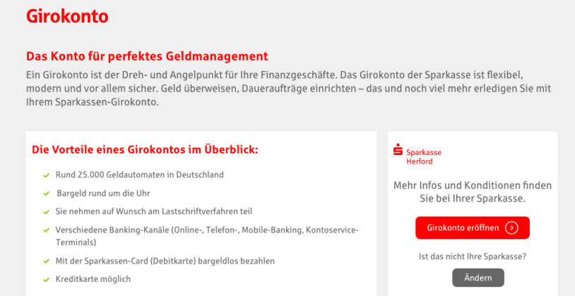 Sparkasse (online) Kontoeröffnung – Ablauf, Bedingungen, etc ...